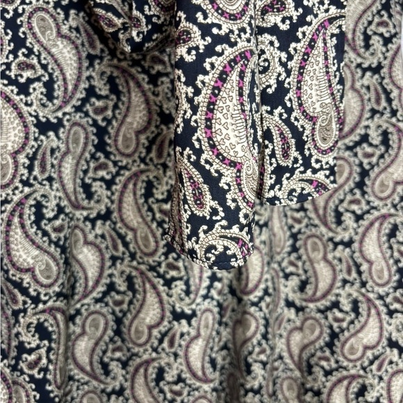 Banana Republic Women’s Long Sleeve Paisley Blouse Size Medium - Picture 7 of 11
